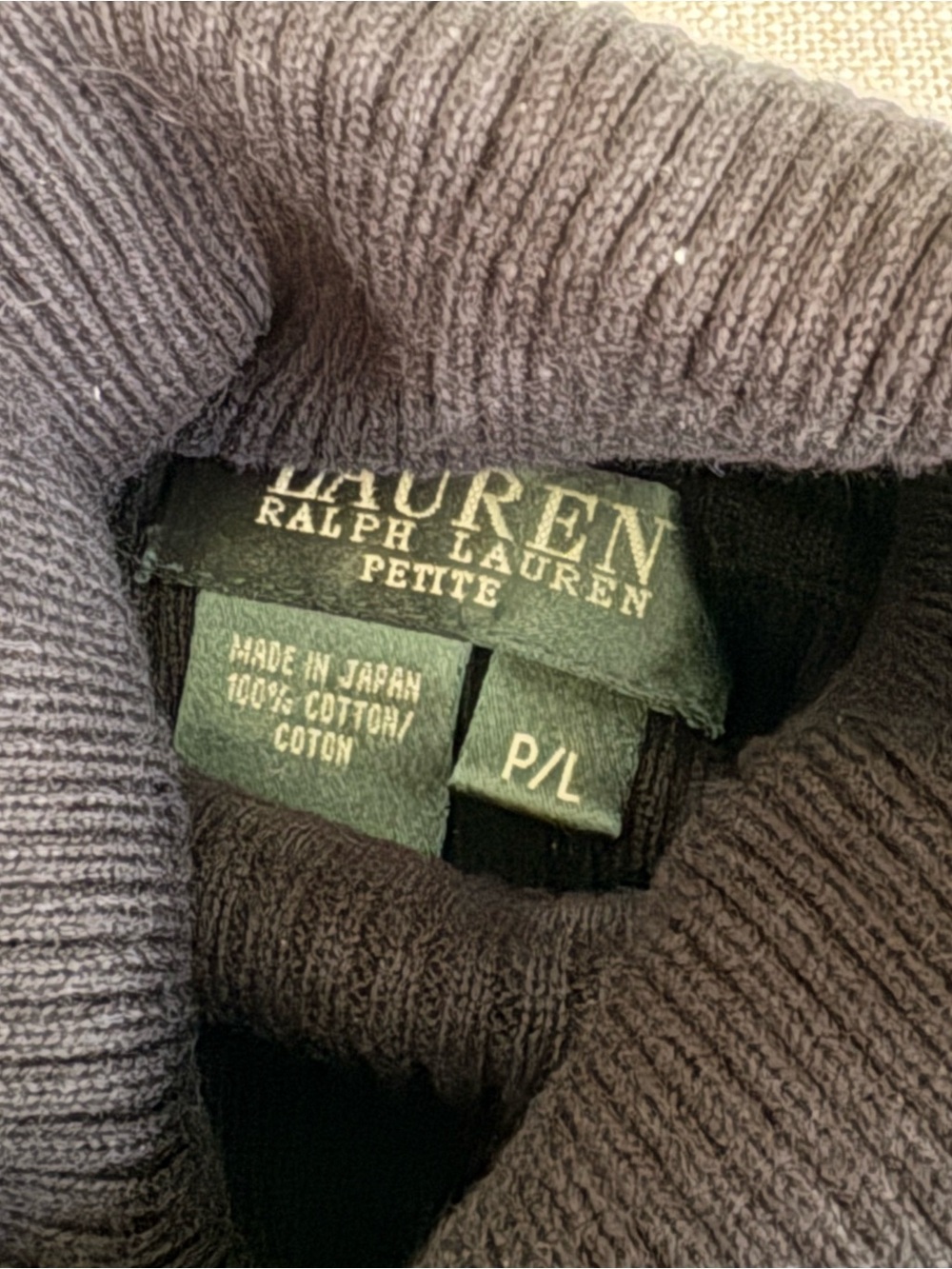 Ralph Lauren Black Ribbed Turtleneck Sweater - Picture 3 of 3